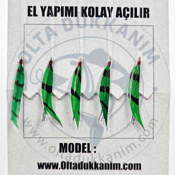 İstavrit Çaparisi Özel Yeşil Benekli Tüylü 5 Köstekli