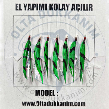İstavrit Çaparisi Özel Yeşil Benekli Tüylü 7 Köstekli