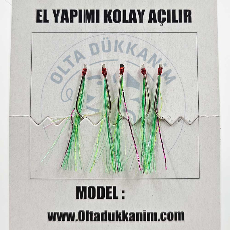 Koyu Yeşil Ebruli İstavrit Çaparisi 5 Köstekli